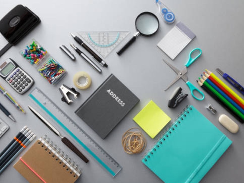 office: office supplies still life