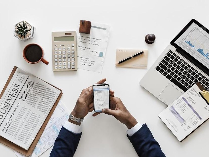 flat lay of business concept
